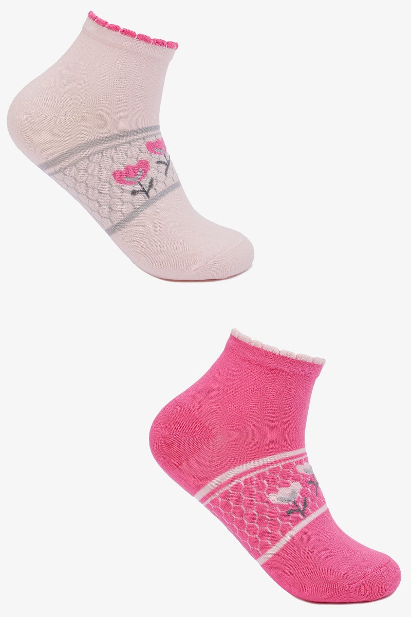 Carina Floral Ankle Socks - 2 Pairs - Image 1